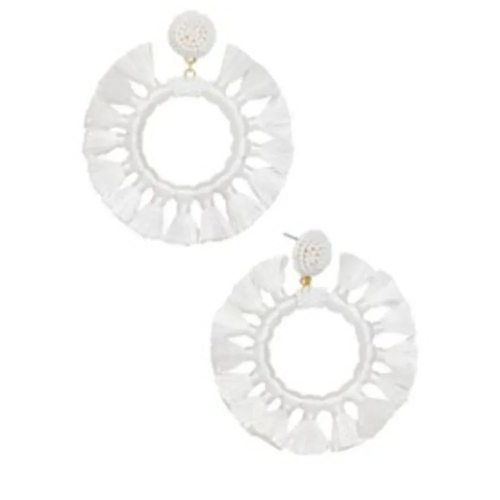 BaubleBar Adrita Hoop Earrings in white